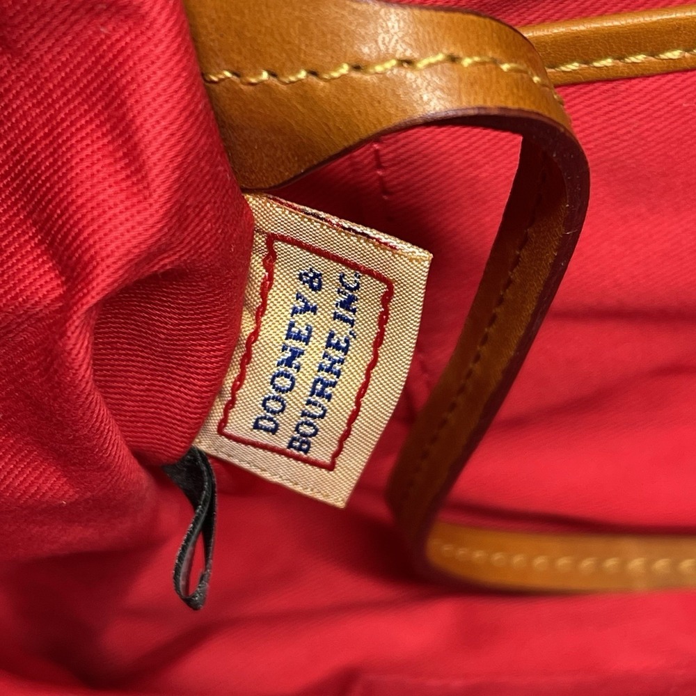 Dooney & Bourke Flap Tab Satchel Pebbled Leather Crossbody Off White & Natural - Picture 11 of 16